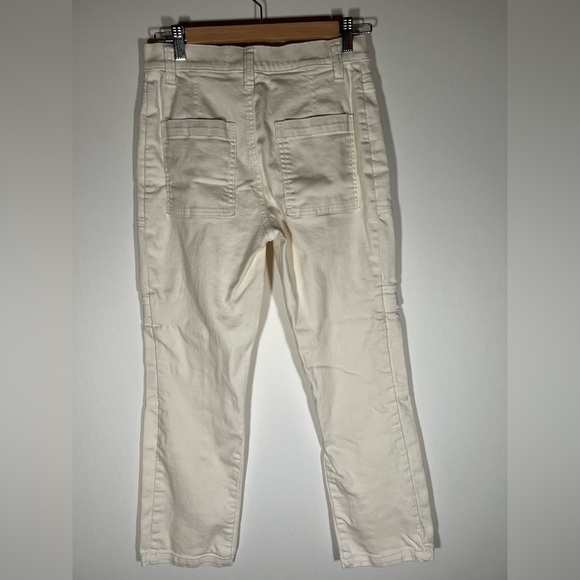 Hudson cream carpenter "Fashion Pant" denim sz 27 cargo pockets stretch mid rise - Picture 2 of 10